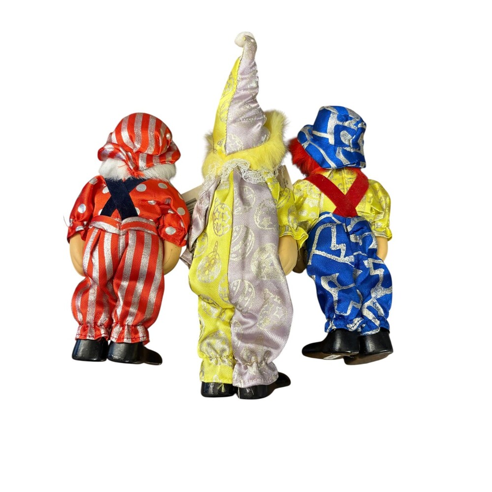 Lot of 3 Vintage K’s Collection Clown Dolls – Colorful Outfits – Circus Collecti - Picture 2 of 8